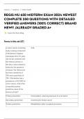 REGIS NU 650 MIDTERM EXAM 2024 NEWEST COMPLETE 250 QUESTIONS WITH DETAILED VERIFIED ANSWERS &lpar;100&percnt; CORRECT&rpar; BRAND NEW&excl;&excl; &sol;ALREADY GRADED A&plus;