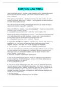AVIATION LAW FINAL EXAM QUESTIONS AND ANSWERS