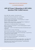 AHN 447 Exam 5 &lpar;Hematology & HIV&sol;AIDS&rpar; Questions With Verified Answers