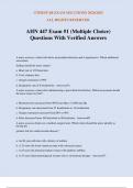 AHN 447 Exam &num;1 &lpar;Multiple Choice&rpar; Questions With Verified Answers