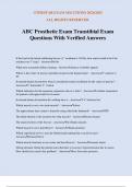 ABC Prosthetic Exam Transtibial Exam Questions With Verified Answers