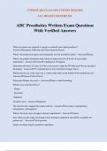 ABC Prosthetics Written Exam Questions With Verified Answers