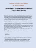 Advanced Fetal Monitoring Exam Questions With Verified Answers