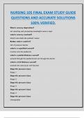 NURSING 105 FINAL EXAM STUDY GUIDE  QUESTIONS AND ACCURATE SOLUTIONS  100&percnt; VERIFIED&period;