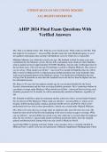 AHIP 2024 Final Exam Questions With Verified Answers