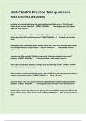 NHA CEHRS Practice Test questions with correct answers