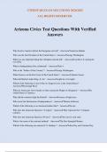 Arizona Civics Test Questions With Verified Answers