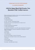ASQ Six Sigma Black Belt Practice Test Questions With Verified Answers
