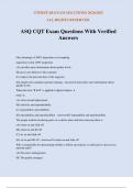 ASQ CQT Exam Questions With Verified Answers