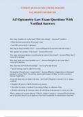 AZ Optometry Law Exam Questions With Verified Answers