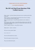 Bio 181 Lab Final Exam Questions With Verified Answers