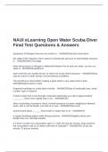 NAUI eLearning Open Water Scuba Diver Final Test Questions & Answers