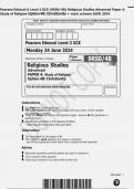 Pearson Edexcel A Level 3 GCE &lpar;9RS0&sol;4B&rpar; Religious Studies Advanced Paper 4&colon; Study of Religion Option 4B&colon; Christianity &plus; mark scheme JUNE 2024