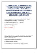 ATI MATERNAL NEWBORN RETAKE  EXAM &vert; NEWEST ACTUAL EXAM  COMPREHENSIVE QUESTIONS AND  VERIFIFED ANSWERS GRADED A&plus; &vert;  100&percnt; PASS &vert; 2025 UPDATE&excl;