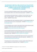 RASMUSSEN MENTAL HEALTH FINAL EXAM TEST BANK LATEST ACTUAL EXAM 200 QUESTIONS AND