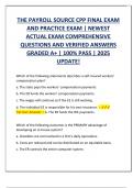 THE PAYROLL SOURCE CPP FINAL EXAM  AND PRACTICE EXAM &vert; NEWEST  ACTUAL EXAM COMPREHENSIVE  QUESTIONS AND VERIFIED ANSWERS  GRADED A&plus; &vert; 100&percnt; PASS &vert; 2025  UPDATE&excl;