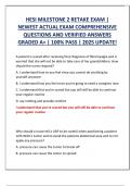HESI MILESTONE 2 RETAKE EXAM &vert;  NEWEST ACTUAL EXAM COMPREHENSIVE  QUESTIONS AND VERIFIED ANSWERS  GRADED A&plus; &vert; 100&percnt; PASS &vert; 2025 UPDATE&excl;