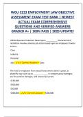 WGU C233 EMPLOYMENT LAW OBJECTIVE  ASSESSMENT EXAM TEST BANK &vert; NEWEST  ACTUAL EXAM COMPREHENSIVE  QUESTIONS AND VERIFIED ANSWERS  GRADED A&plus; &vert; 100&percnt; PASS &vert; 2025 UPDATE&excl;