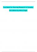  Test Bank For Nursing Research In Canada&comma;  5th Edition by Mina Singh 
