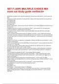 SET F &lpar;ARF&rpar; MULTIPLE CHOICE MIX exam set study guide verified A&plus;