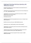 Nightingale Physiology Final Exam Questions with 100&percnt;Correct Answers