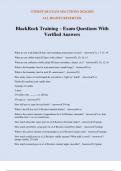 BlackRock Training &ndash; Exam Questions With Verified Answers