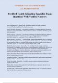 Certified Health Education Specialist Exam Questions With Verified Answer