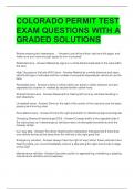 COLORADO PERMIT TEST EXAM QUESTIONS WITH A GRADED SOLUTIONS  