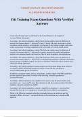 Citi Training Exam Questions With Verified Answers