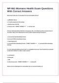 NR 661-Womans Health Exam Questions With Correct Answers
