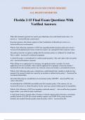 Florida 240 License Exam Questions With Verified Answers