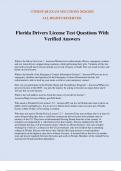 Florida Drivers License Test Questions With Verified Answers