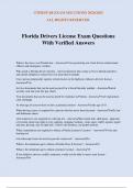 Florida Drivers License Exam Questions With Verified Answers