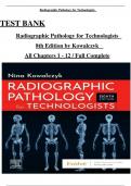  TEST BANK Radiographic Pathology for Technologists &Tab; 8th Edition by Kowalczyk &Tab; All Chapters 1 - 12 &sol; Full Complete     
