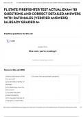 FL STATE FIREFIGHTER TEST ACTUAL EXAM 110 QUESTIONS AND CORRECT DETAILED ANSWERS WITH RATONALES &lpar;VERIFIED ANSWERS&rpar; &vert;ALREADY GRADED A&plus;