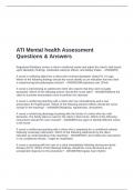 ATI Mental health Assessment Questions & Answers