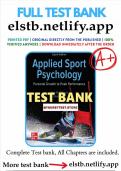Test Bank for Applied Sport Psychology 8th Edition by Williams &vert; Well elaborated questions and answers &vert; LATEST edition