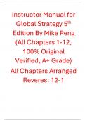 Global Strategy 5th Edition By Mike Peng &lpar;Instructor Manual&rpar;
