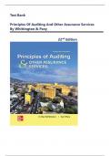 TEST BANK For Principles of Auditing and Other Assurance Services 22nd Edition by Whittington & Pany&comma; &vert;All 21 Chapters Included &vert; Complete Guide A&plus;