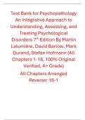 Psychopathology An Integrative Approach to Understanding&comma; Assessing&comma; and Treating Psychological Disorders 7th Edition By Martin Lalumi&egrave;re&comma; David Barlow&comma; Mark Durand&comma; Stefan Hofmann &lpar;Test Bank&rpar;