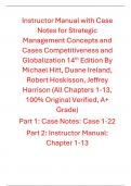 Strategic Management Concepts and Cases Competitiveness and Globalization 14th Edition By Michael Hitt&comma; Duane Ireland&comma; Robert Hoskisson&comma; Jeffrey Harrison &lpar;Instructor Manual With Case Notes&rpar;