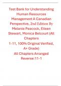 Understanding Human Resources Management A Canadian Perspective 2nd Edition By Melanie Peacock&comma; Eileen Stewart&comma; Monica Belcourt &lpar;Test Bank&rpar;