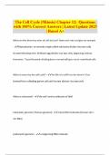 The Cell Cycle &lpar;Mitosis&rpar; Chapter 12&colon; Questions with 100&percnt; Correct Answers &vert; Latest Update 2025 &vert; Rated A&plus;