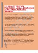 PCI QUALITY CONTROL TECHNICIAN LEVEL 1 EXAM 2025 &vert;GUARANTEED ACCURATE ANSWERS