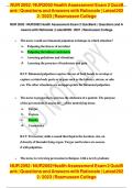 NUR 2092 NUR2092 Health Assessment LATEST Final Exam Review (Questions and verified Answers) 2