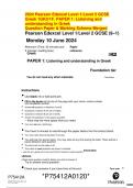 2024 Pearson Edexcel Level 1&sol;Level 2 GCSE  Greek 1GK0&sol;1F&period; PAPER 1&colon; Listening and  understanding in Greek  Question Paper & Marking Scheme Merged  Pearson Edexcel Level 1&sol;Level 2 GCSE &lpar;9&ndash;1&rpar;    Monday 10 June 2024  