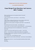 Game Design Exam Questions And Answers 100&percnt; Verified&period;