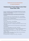 Fundamentals of Game Design Lecture Final Exam Study Guide
