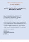 LASER HAIR REMOVAL Exam Questions With Verified Answers
