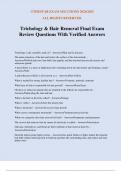 Trichology & Hair Removal Final Exam Review Questions With Verified Answers